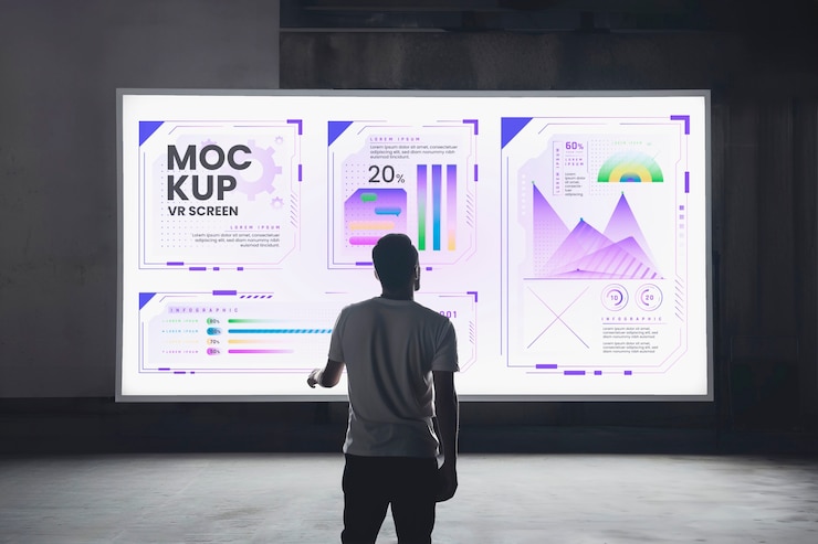 PSD vr screens mockup