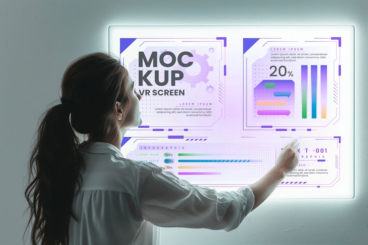 PSD vr screens mockup
