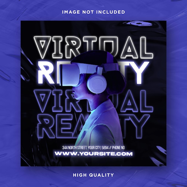 PSD vr virtual reality flyer template design