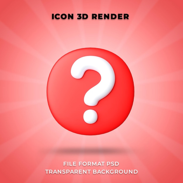 Vraagtekenpictogram geïsoleerd 3d render illustratie
