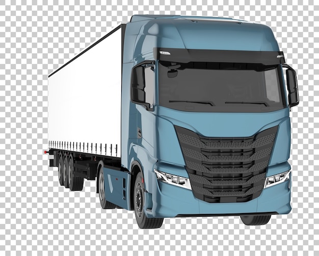 Vrachtwagen op transparante achtergrond. 3d-rendering - illustratie