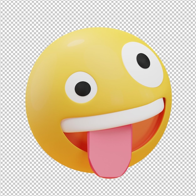 Vreemd gezicht emoji 3d illustratie