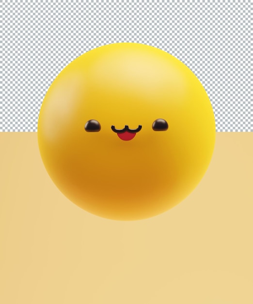 Vreugde stomme emoticon met een grappig kawaii kattengezicht met halve bolvormige ogen