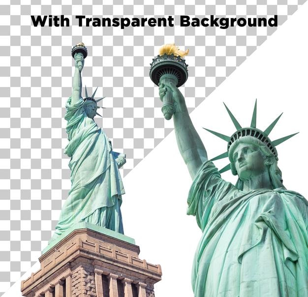 Vrijheidsbeeld Liberty Island New York geïsoleerd op een transparante achtergrond