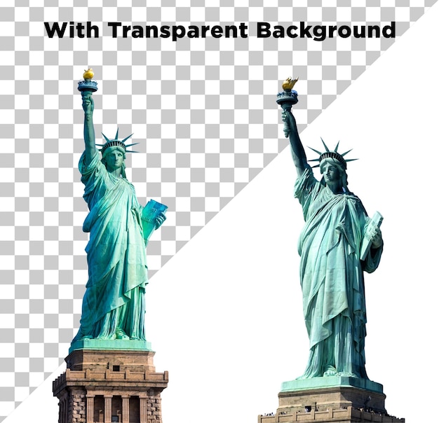 Vrijheidsbeeld Liberty Island New York geïsoleerd op een transparante achtergrond