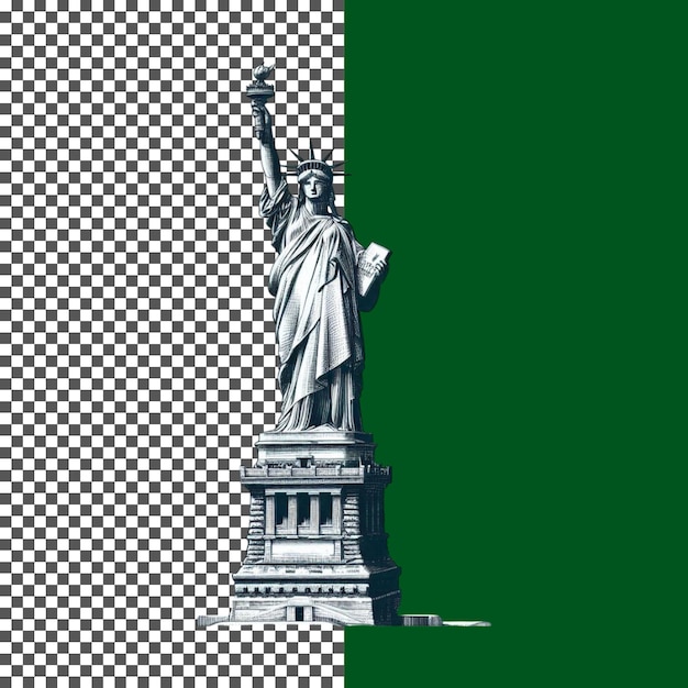 Vrijheidsbeeld met hedendaagse kunststijl op transparante achtergrond png psd