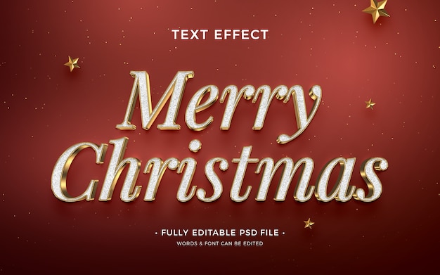 Vrolijk kerstfeest gouden teksteffect