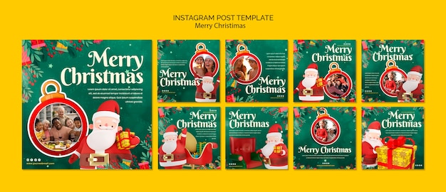 PSD vrolijk kerstfeest instagram posts