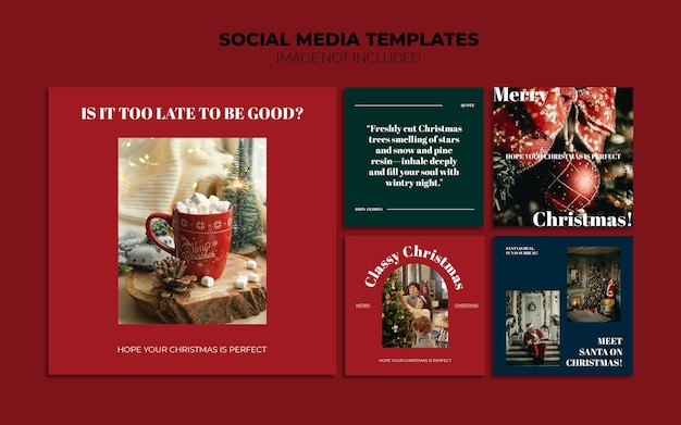 Vrolijk kerstfeest Instagram Social Media Post-sjablonen