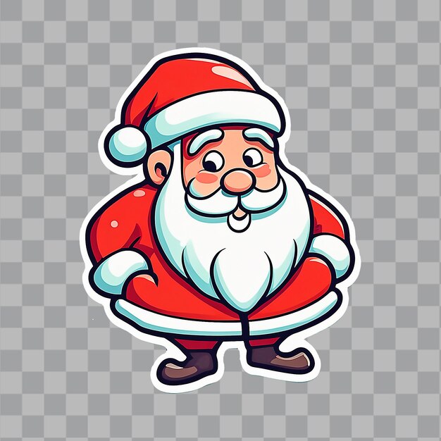 PSD vrolijk kerstfeest kerstman sticker design