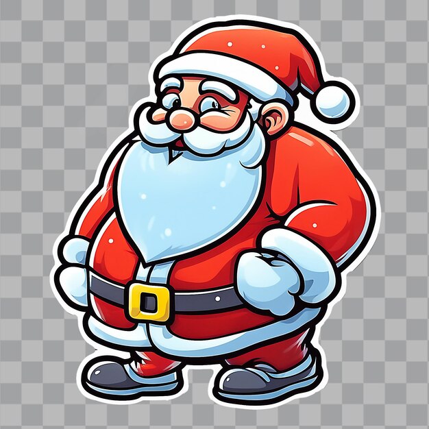 Vrolijk kerstfeest kerstman sticker design