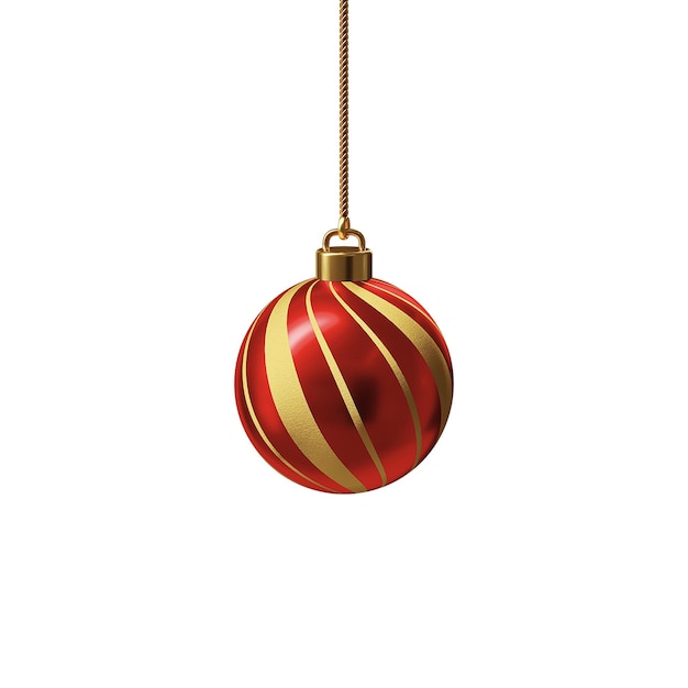 Vrolijk kerstfeest verschillende ornamenten om de boom te versieren 3d rendering