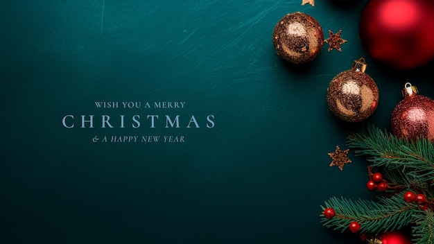Vrolijke kerst achtergrondfoto realistisch met kerstversiering