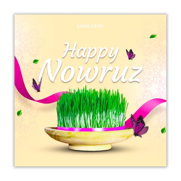 Vrolijke nowruz feestdag psd post