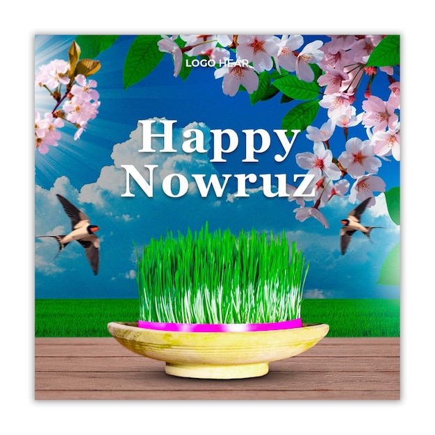 Vrolijke nowruz feestdag psd post