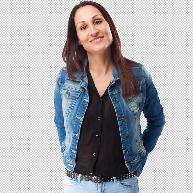 Vrouw die lacht geïsoleerd
