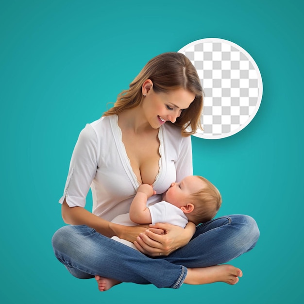PSD vrouw die thuis een borstvoedingskussen gebruikt voor haar pasgeboren baby