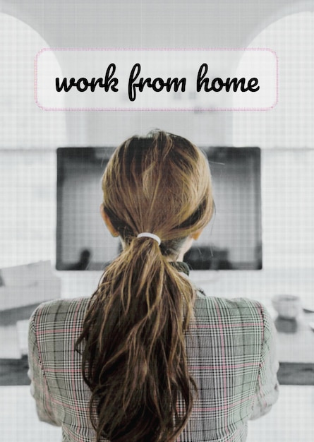 Vrouw die thuis werkt tijdens een pandemie van het coronavirus