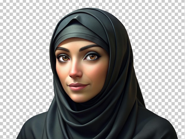 PSD vrouw met hijab geïsoleerd