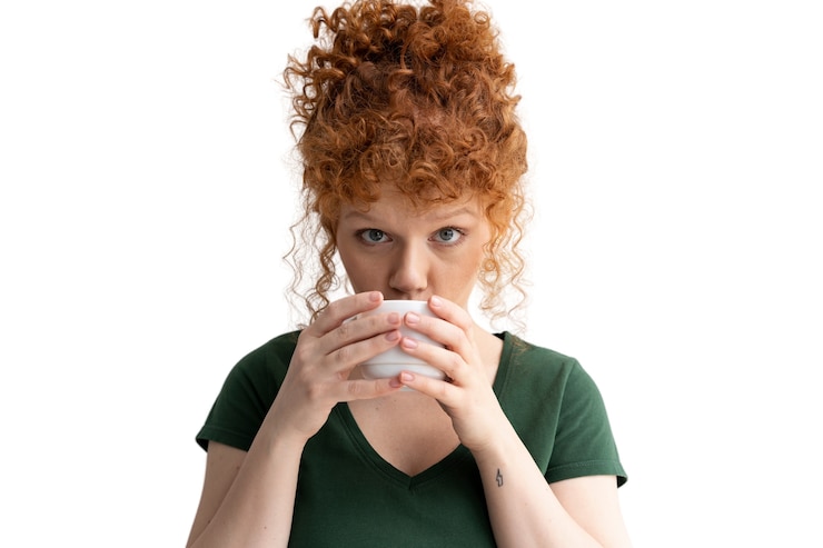 PSD vrouw met rommelig knotjeskapsel