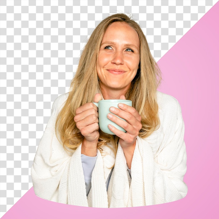 PSD vrouw ontspannende png sticker doorzichtige achtergrond