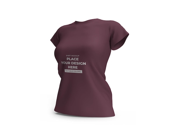 Vrouw t-shirt 3d mockup sjabloon geïsoleerd