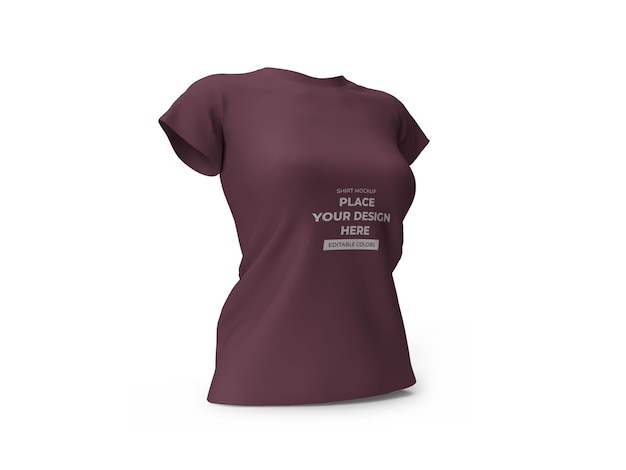 Vrouw t-shirt 3d mockup sjabloon geïsoleerd