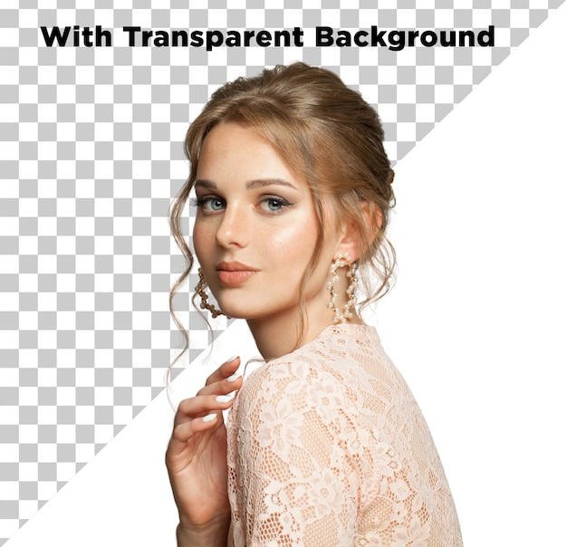 Vrouwelijk mooi model foto PNG PSD