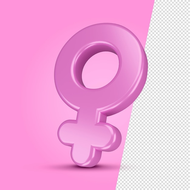 Vrouwelijk symbool op een transparante achtergrond roze vrouwelijk symbool