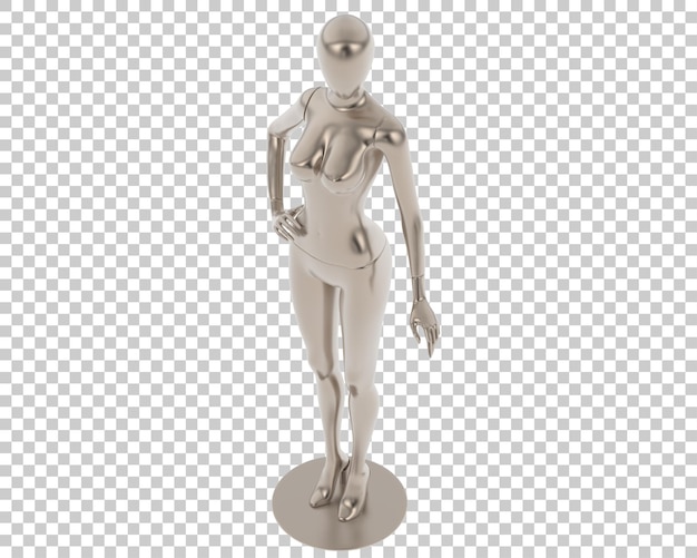 Vrouwelijke etalagepop op transparante achtergrond 3D-rendering illustratie
