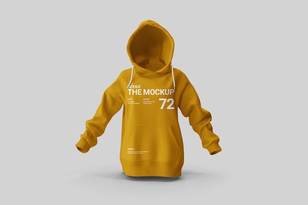 PSD vrouwelijke hoodie front view mockup