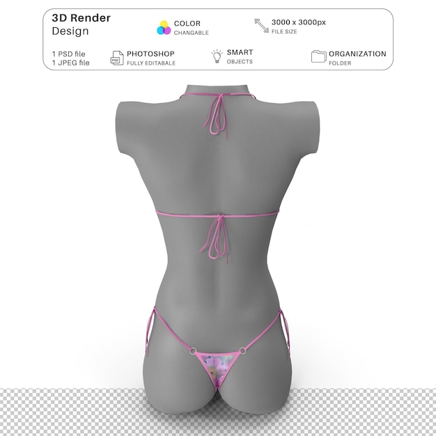 Vrouwelijke Mannequin Wearing Lingerie Mockup 3D Modeling PSD File Realistische Lingerie