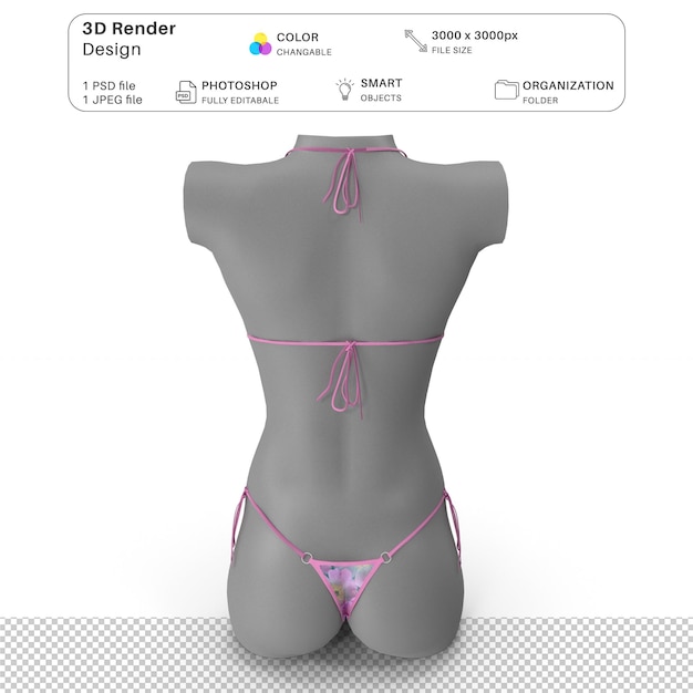 PSD vrouwelijke mannequin wearing lingerie mockup 3d modeling psd file realistische lingerie