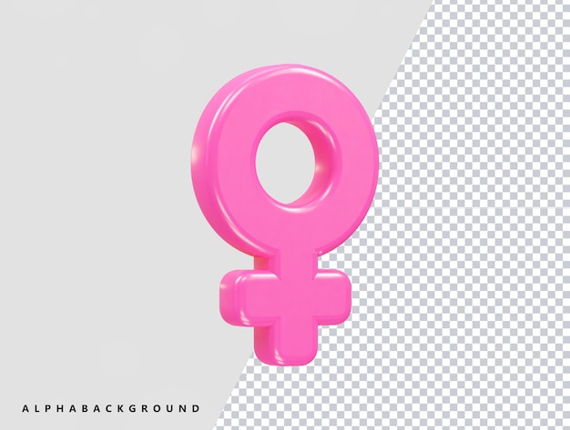 Vrouwelijke pictogram 3D-rendering element vector