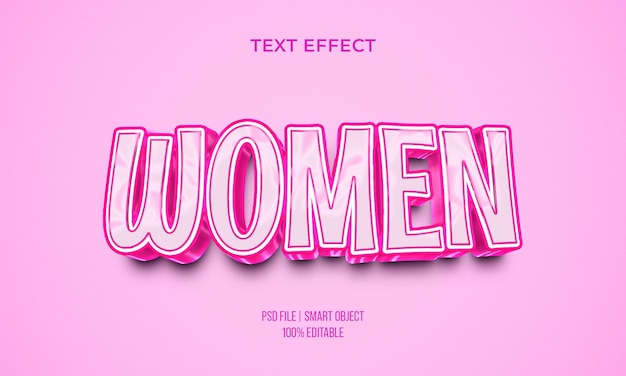 Vrouwen 3d bewerkbare tekst-effect