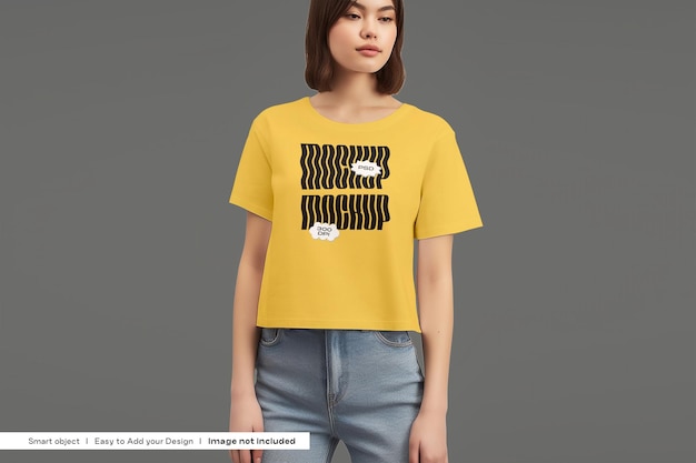 Vrouwen crop top mockup jong meisje crop top mockup