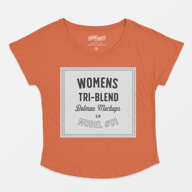 Vrouwen triblend dolman mockup