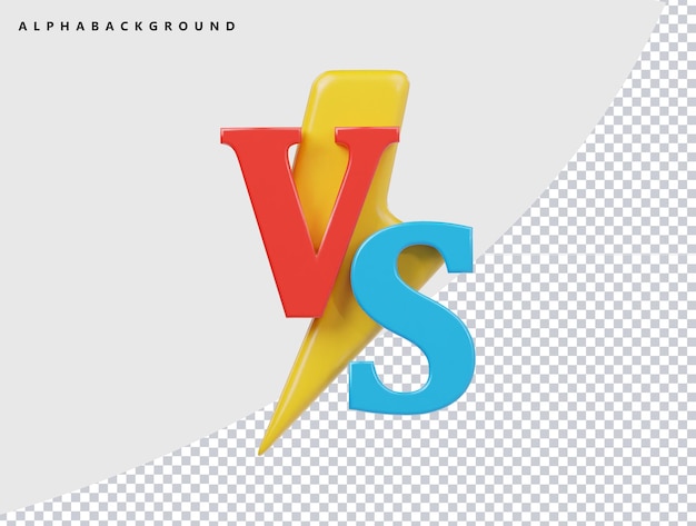 Vs ikon 3D-rendering illustrasjon