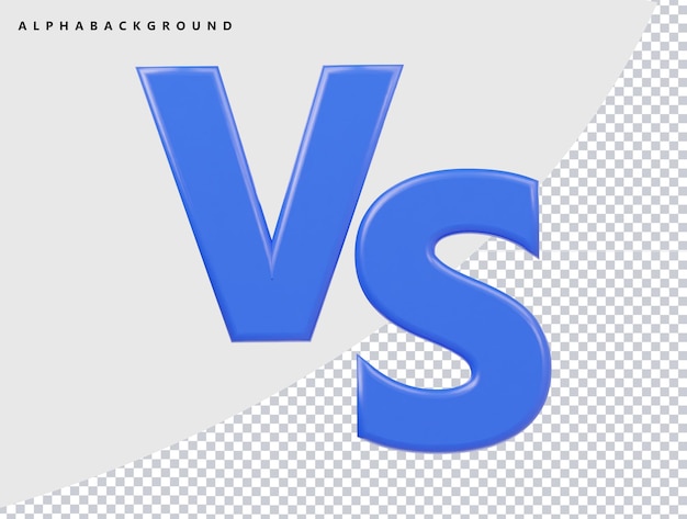 Vs ikon 3D-rendering illustrasjon