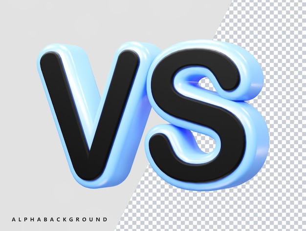 PSD vs tekst 3d rendering illustratie-element