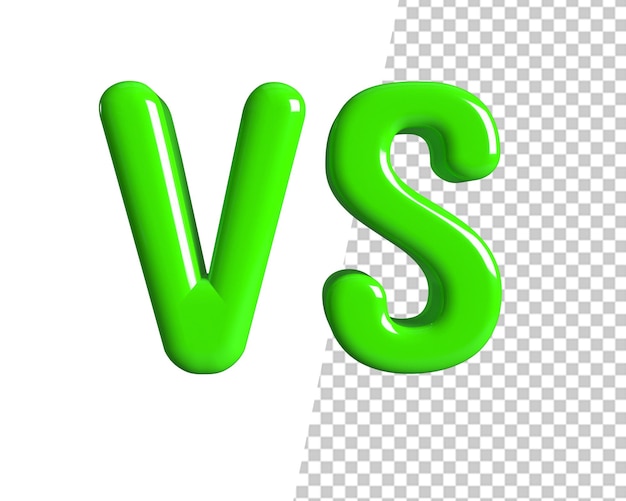 Vs versus green 3d icon