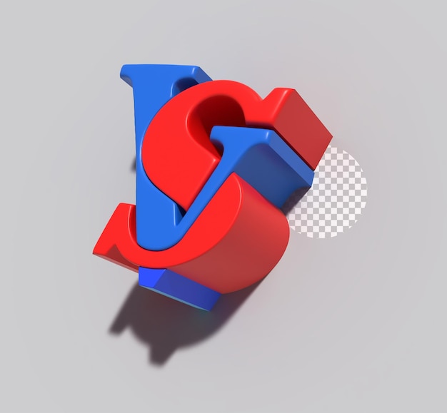 PSD vs versus sign 3dレンダリング 会社の文字ロゴ