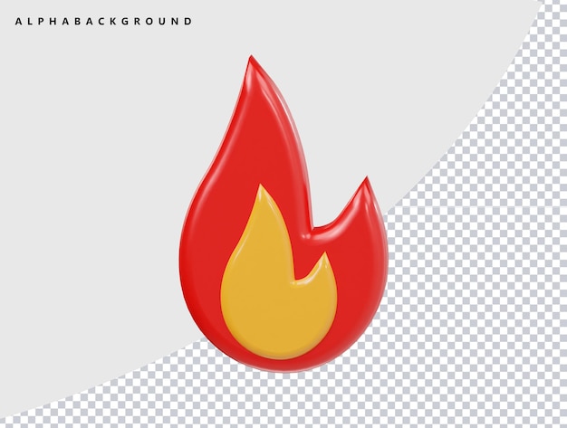 Vuur icoon 3d render illustraton