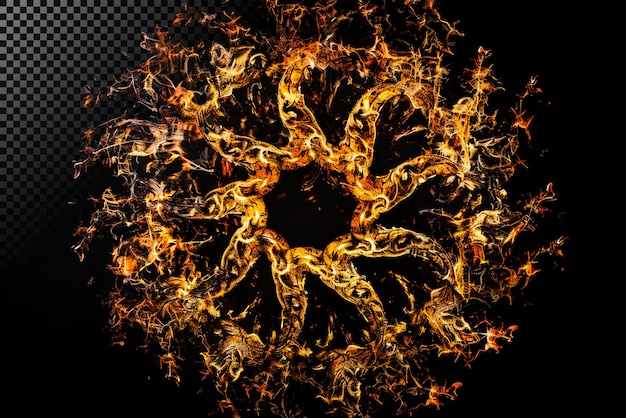 Vuurrijke abstracte zon