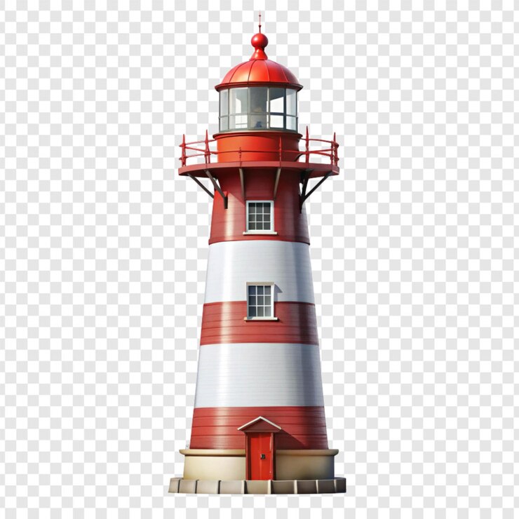 PSD vuurtoren geïsoleerd op een doorzichtige achtergrond