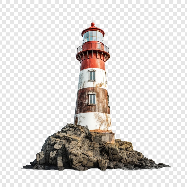 PSD vuurtoren geïsoleerd op transparante achtergrond