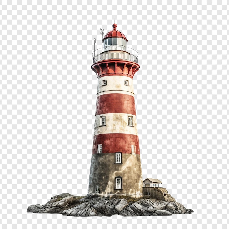 PSD vuurtoren geïsoleerd op transparante achtergrond