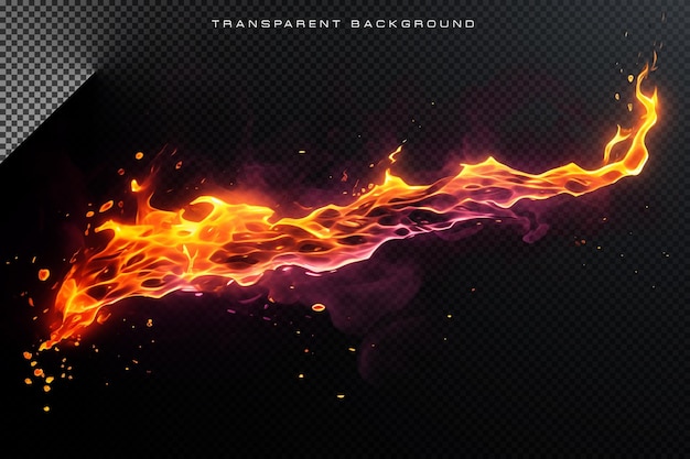 Vuurvlam Beam VFX Speciaal effect op doorzichtige achtergrond