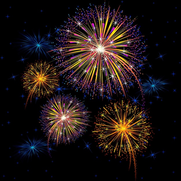 vuurwerk op een geïsoleerde achtergrond