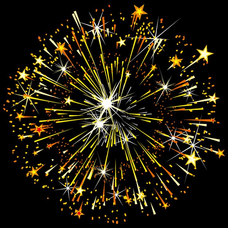 PSD vuurwerk op een geïsoleerde achtergrond